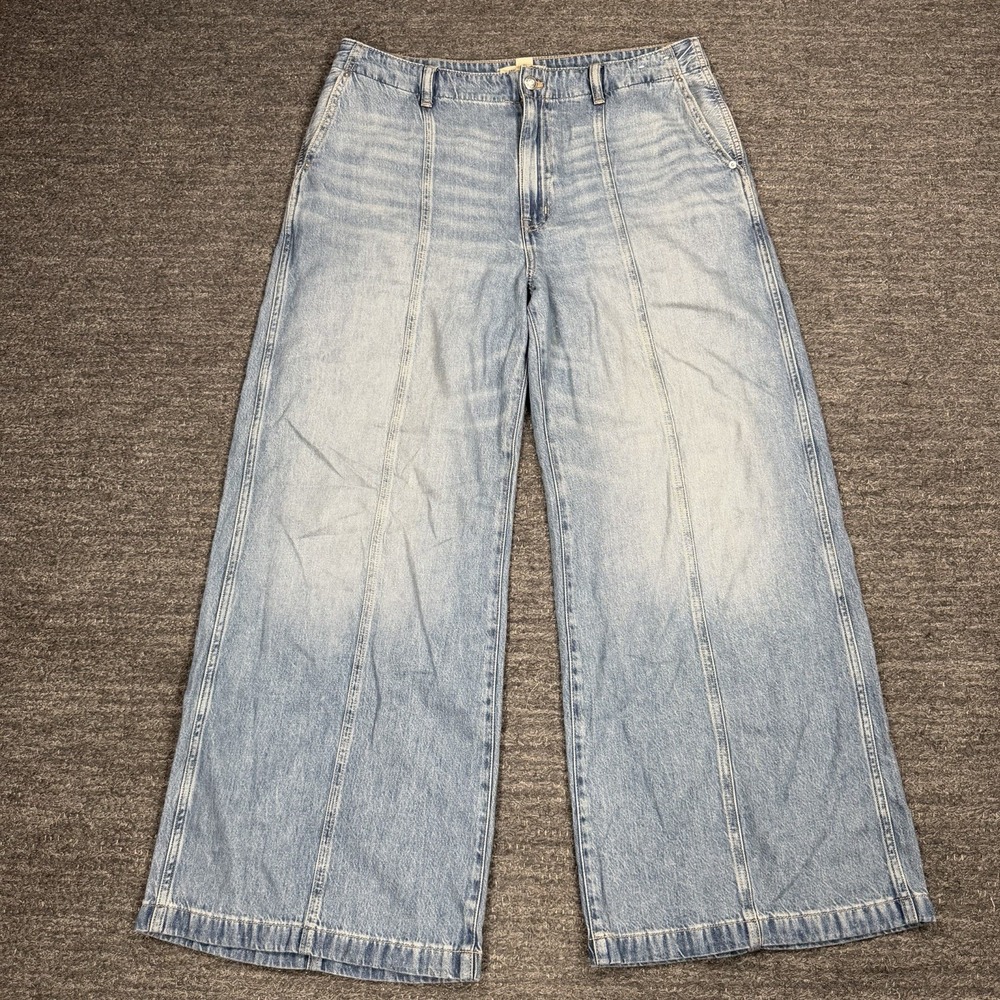 Madewell Wide Sweep Trouser Jeans High Rise Wide Leg 31X29 Light Wash Denim